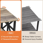 2-Tier Coffee Table 100CM Round Corner for Small
