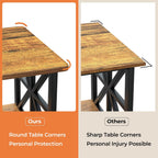 2-Tier Coffee Table 100CM Round Corner for Small