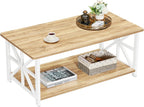2-Tier Coffee Table 100CM Round Corner for Small