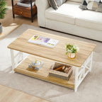 2-Tier Coffee Table 100CM Round Corner for Small