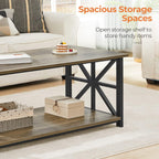 2-Tier Coffee Table 100CM Round Corner for Small
