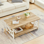 2-Tier Coffee Table 100CM Round Corner for Small