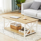 2-Tier Coffee Table 100CM Round Corner for Small