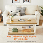 2-Tier Coffee Table 100CM Round Corner for Small