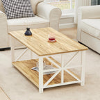2-Tier Coffee Table 100CM Round Corner for Small