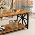 2-Tier Coffee Table 100CM Round Corner for Small