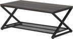 2 Tier Coffee Table Industrial Wood Metal Centre