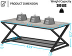 2 Tier Coffee Table Industrial Wood Metal Centre