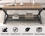 2 Tier Coffee Table Industrial Wood Metal Centre