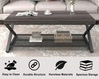 2 Tier Coffee Table Industrial Wood Metal Centre