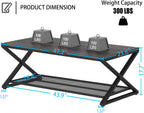 2 Tier Coffee Table Industrial Wood Metal Centre