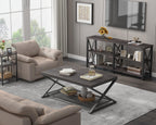 2 Tier Coffee Table Industrial Wood Metal Centre