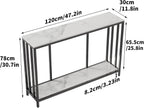 2 Tier Console Table Sintered Stone Marble Top