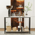2 Tier Console Table Sintered Stone Marble Top