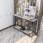 2 Tier Console Table Sintered Stone Marble Top