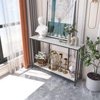 2 Tier Console Table Sintered Stone Marble Top
