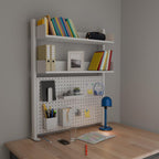 2-Tier Desk Shelf 80CM Desktop Organiser with Pegboard