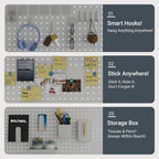 2-Tier Desk Shelf 80CM Desktop Organiser with Pegboard