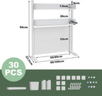 2-Tier Desk Shelf Desktop Organiser with Pegboard