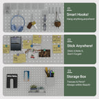 2-Tier Desk Shelf Desktop Organiser with Pegboard