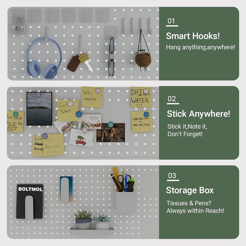 2-Tier Desk Shelf Desktop Organiser with Pegboard