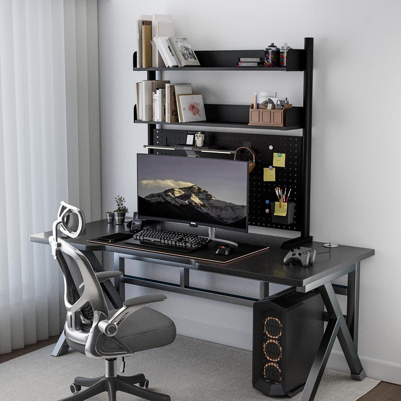 2-Tier Desk Shelf Desktop Organiser with Pegboard