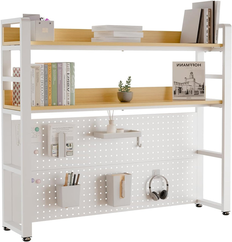 2-Tier Desk Shelf with Concealed Screws Design