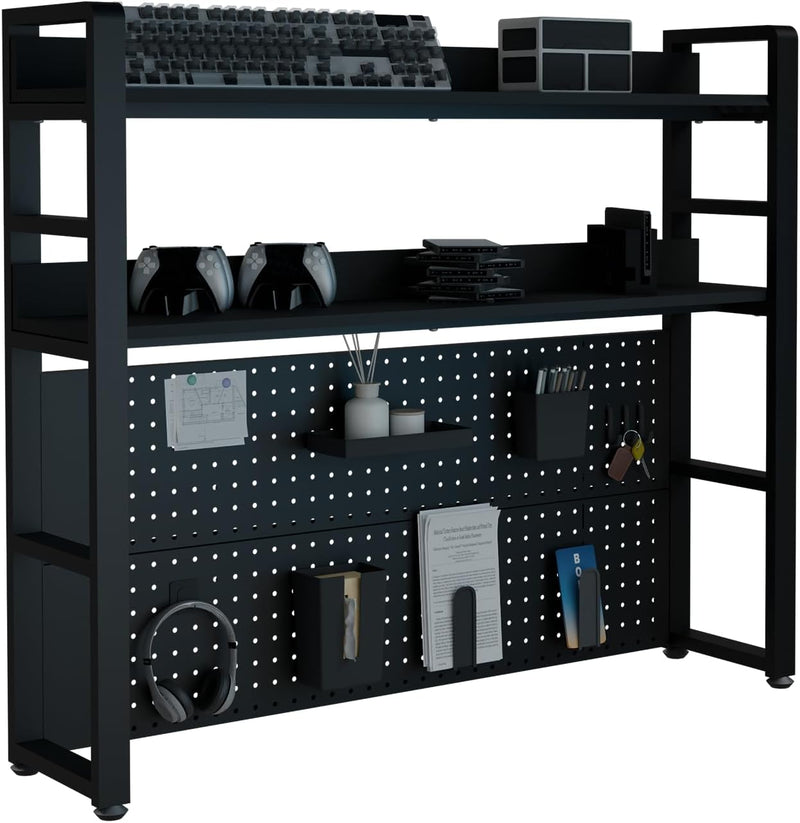 2-Tier Desk Shelf with Concealed Screws Design