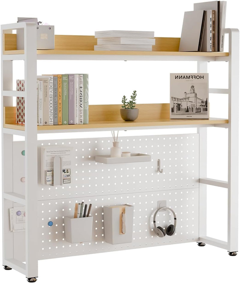 2-Tier Desk Shelf with Concealed Screws Design