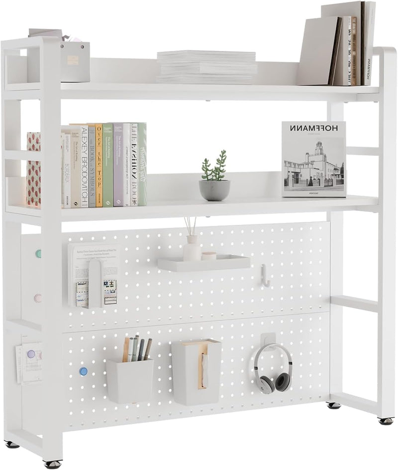 2-Tier Desk Shelf with Concealed Screws Design