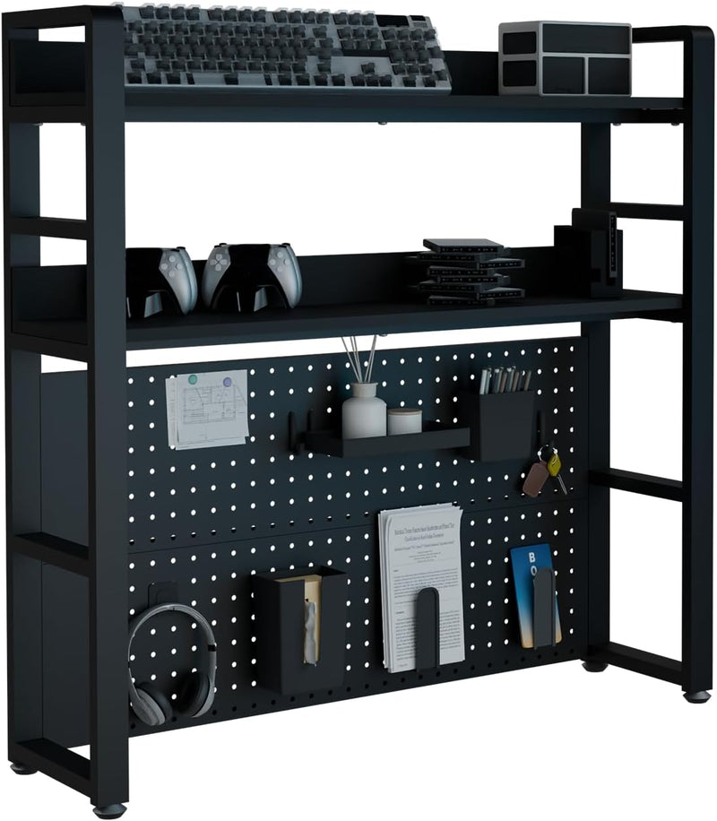 2-Tier Desk Shelf with Concealed Screws Design