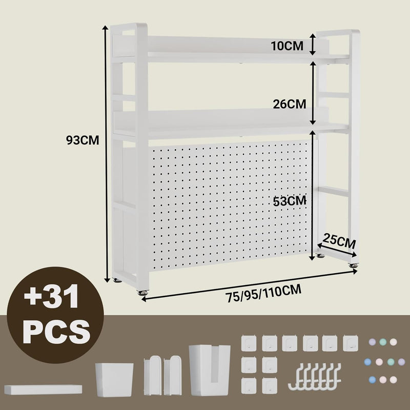 2-Tier Desk Shelf with Concealed Screws Design