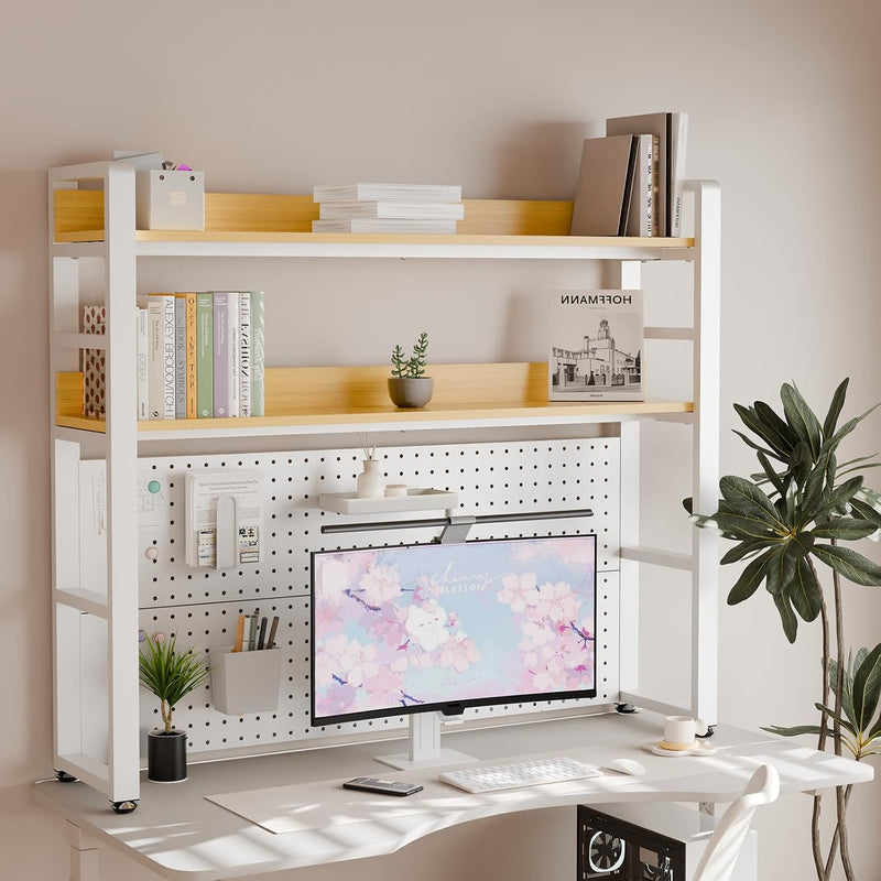 2-Tier Desk Shelf with Concealed Screws Design