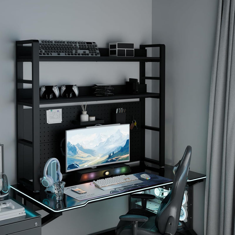 2-Tier Desk Shelf with Concealed Screws Design