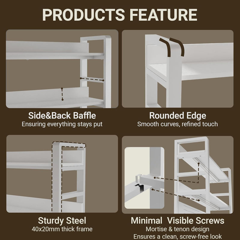 2-Tier Desk Shelf with Concealed Screws Design