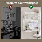 2-Tier Desk Shelf with Concealed Screws Design