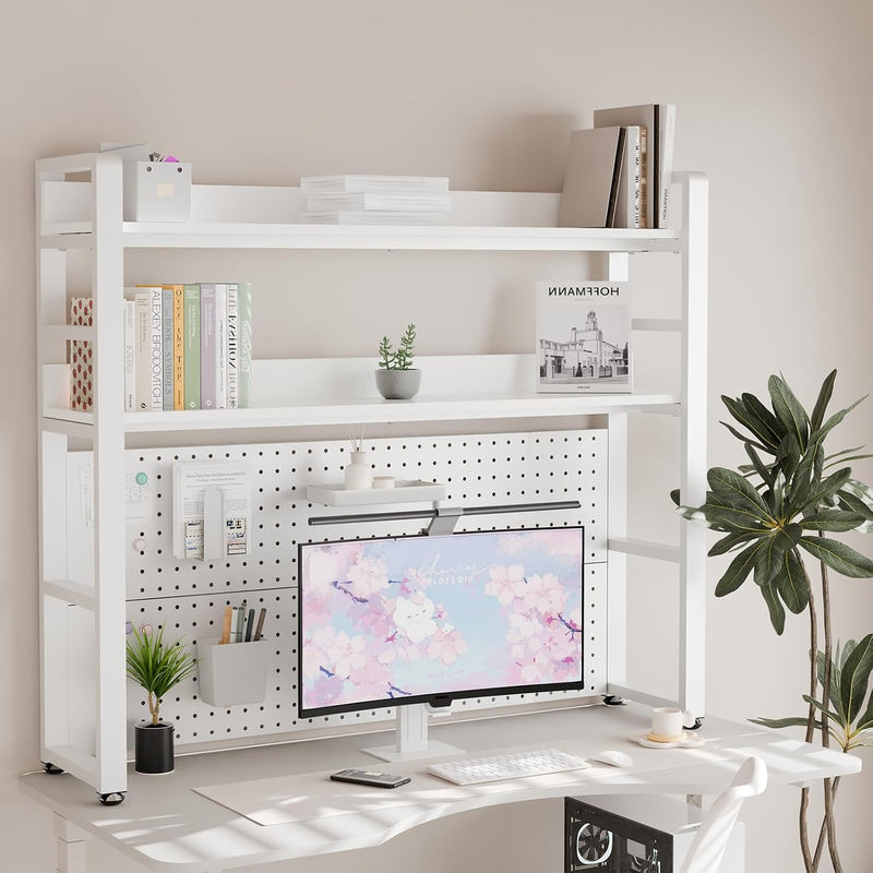 2-Tier Desk Shelf with Concealed Screws Design