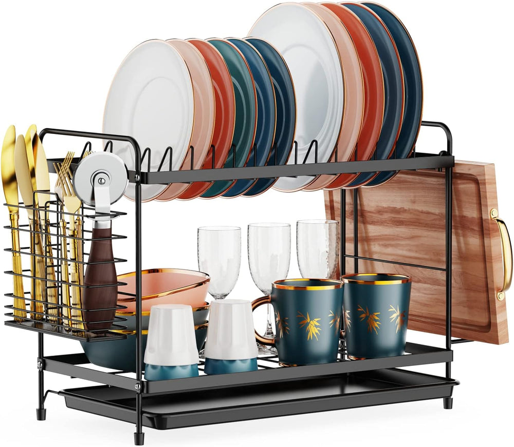 2 Tier Dish Drainer Rack for Small Kitchens