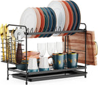 2 Tier Dish Drainer Rack for Small Kitchens