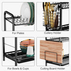 2 Tier Dish Drainer Rack for Small Kitchens