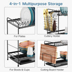 2 Tier Dish Drainer Rack for Small Kitchens