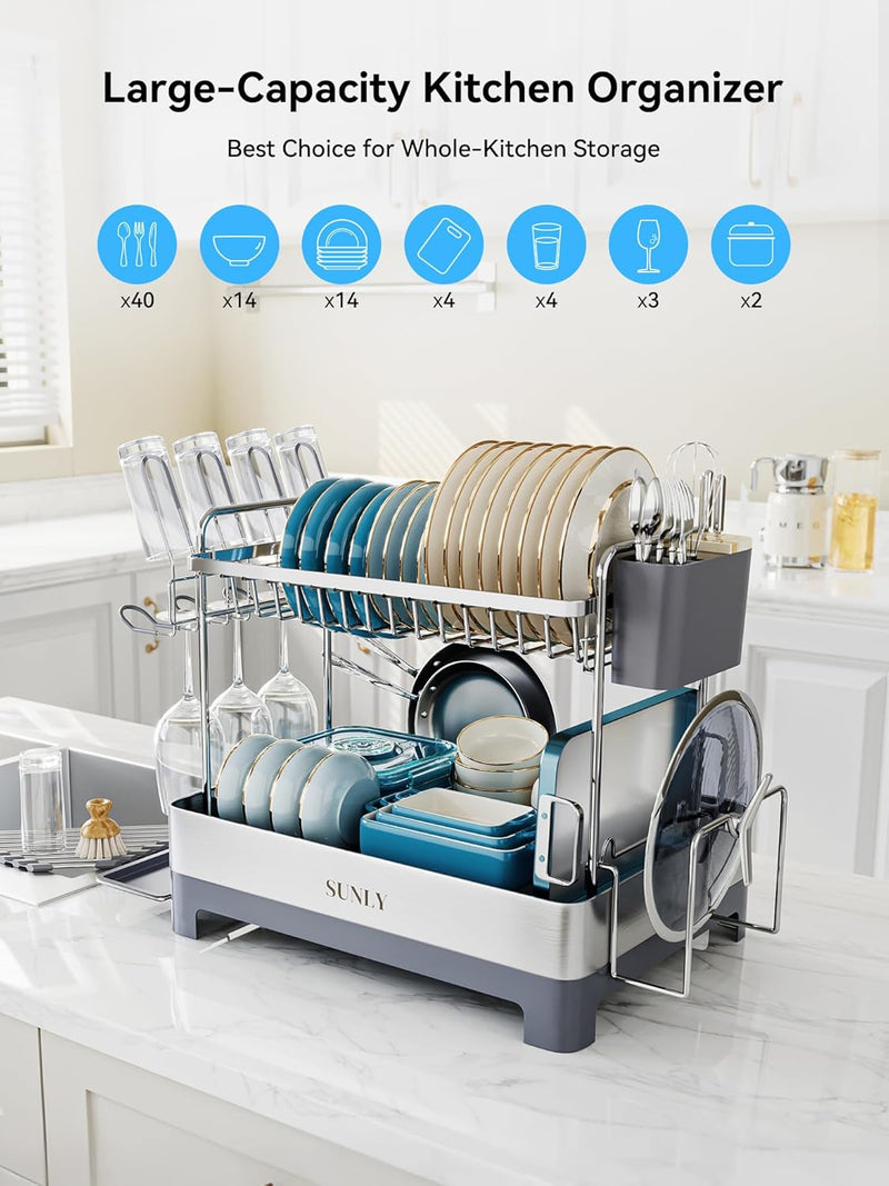 2 Tier Dish Drying Rack Extra Large
