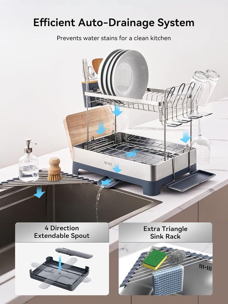 2 Tier Dish Drying Rack Extra Large