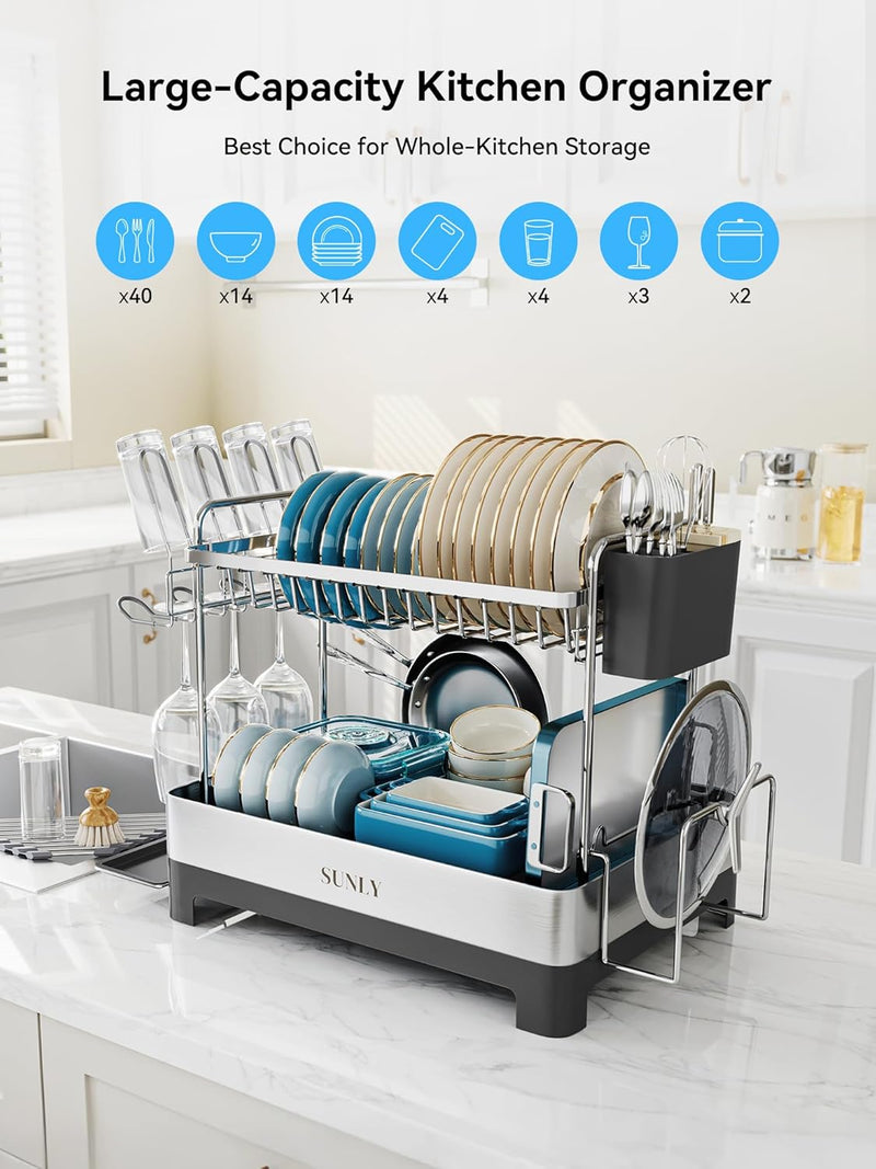 2 Tier Dish Drying Rack Extra Large