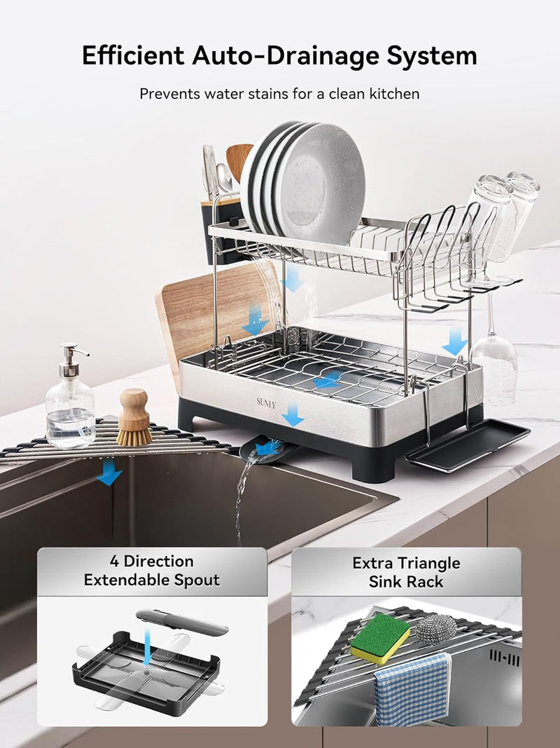 2 Tier Dish Drying Rack Extra Large