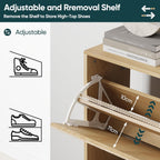 2 Tier Drawer Shoe Cabinet 80x60x24CM Wooden Storage