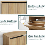 2 Tier Drawer Shoe Cabinet 80x60x24CM Wooden Storage
