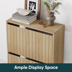 2 Tier Drawer Shoe Cabinet 80x60x24CM Wooden Storage