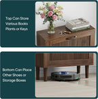2-Tier Drawer Shoe Cabinet Wooden Storage with Sliding