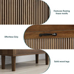 2-Tier Drawer Shoe Cabinet Wooden Storage with Sliding